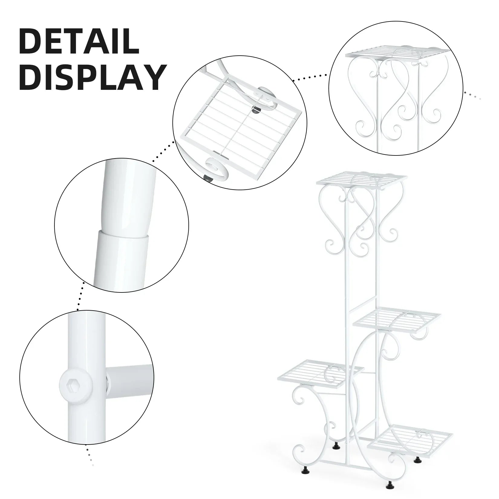 DecorBites™ 4-Tier Metal Plant Stand - Indoor/Outdoor Display
