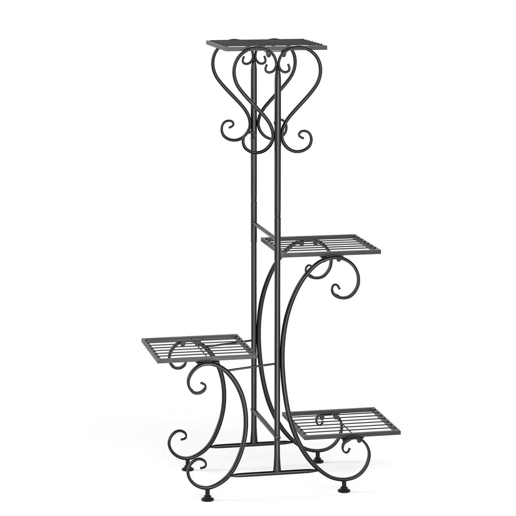 DecorBites™ 4-Tier Metal Plant Stand - Indoor/Outdoor Display