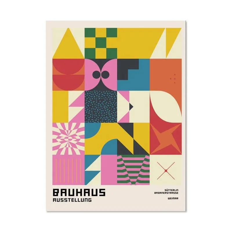 DecorBites™ Minimalist Black and White Bauhaus Canvas Print