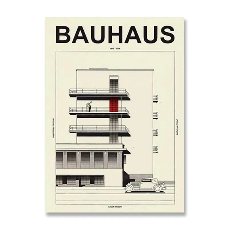 DecorBites™ Minimalist Black and White Bauhaus Canvas Print