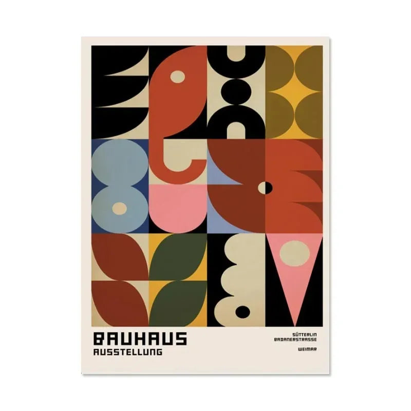 DecorBites™ Minimalist Black and White Bauhaus Canvas Print