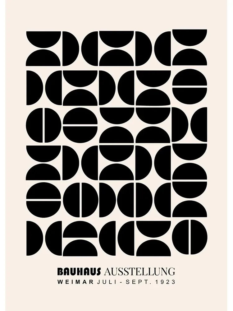 DecorBites™ Minimalist Black and White Bauhaus Canvas Print