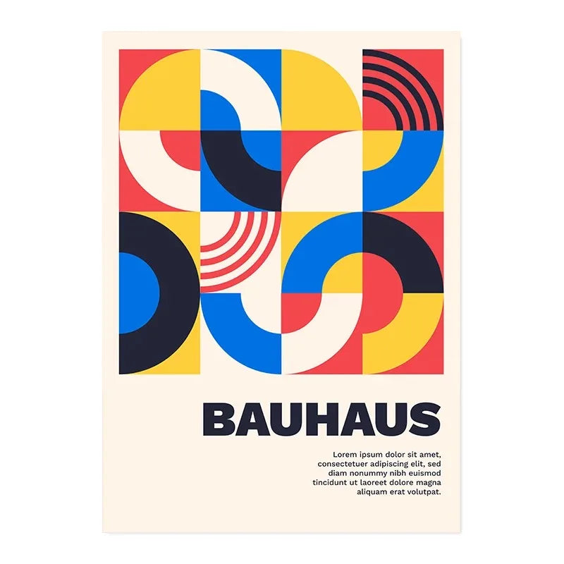 DecorBites™ Minimalist Black and White Bauhaus Canvas Print