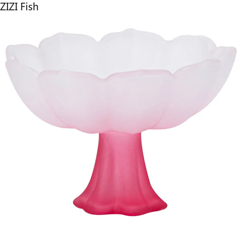 DecorBites™ Lotus Flower Glass Tea Cups - Set of 2