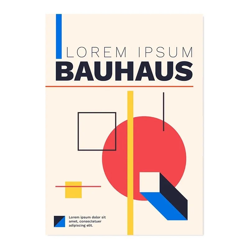 DecorBites™ Minimalist Black and White Bauhaus Canvas Print