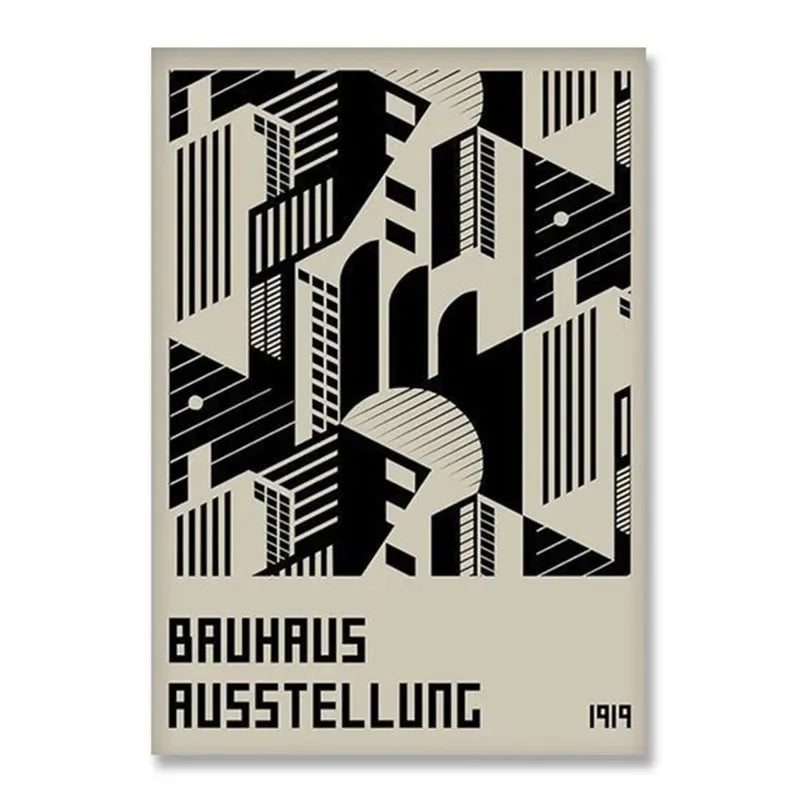 DecorBites™ Minimalist Black and White Bauhaus Canvas Print