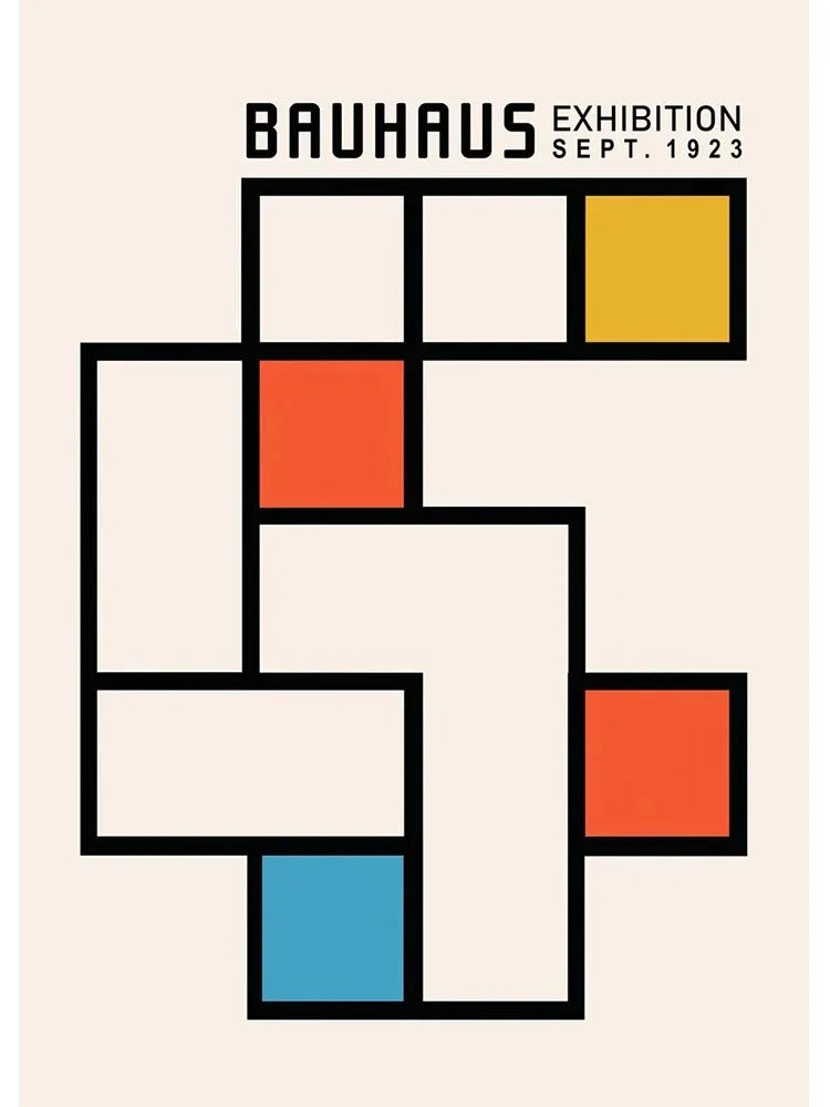DecorBites™ Minimalist Black and White Bauhaus Canvas Print