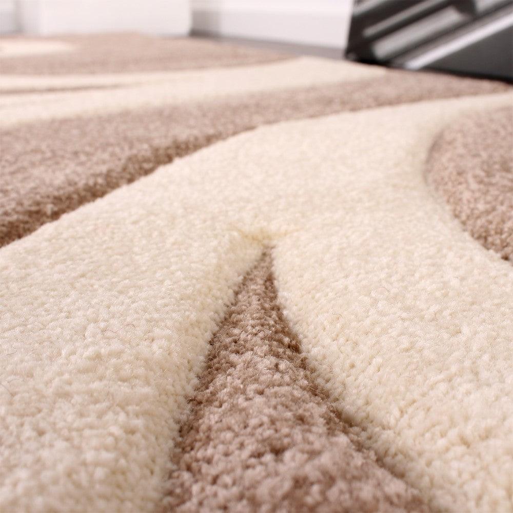 Area Rug Lafleur Modern Floral Pattern with Contour Cut - Beige