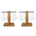 DecorBites™ Glass Bulb Vase with Wooden Stand