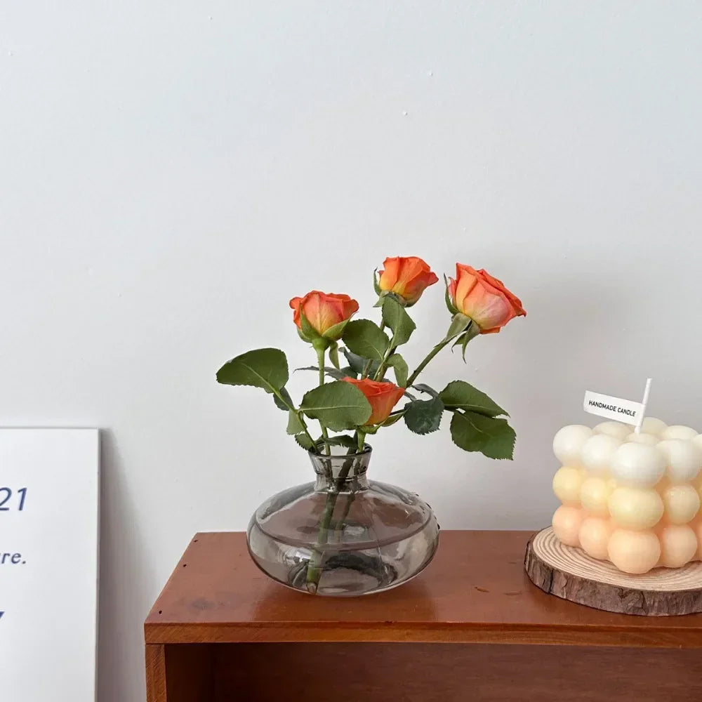 DecorBites™ Mini Glass Flower Vase for Home Decor