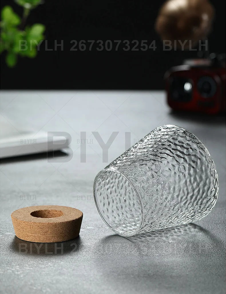 DecorBites™ Small Transparent Glass Vase for Home Decor