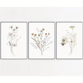 DecorBites™ Watercolor Flower Posters Set: Botanical Canvas Art