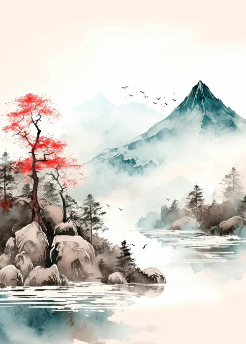 DecorBites™ Japanese Hokusai Art Poster Print on Canvas