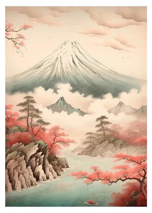DecorBites™ Japanese Hokusai Landscape Art Poster Print - Home Decor
