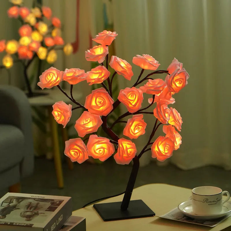 DecorBites™ LED Rose Tree Lamp, USB Powered Flower Night Light, Atmosphere Lighting for Holiday Parties Weddings Gift Lover Home Decor