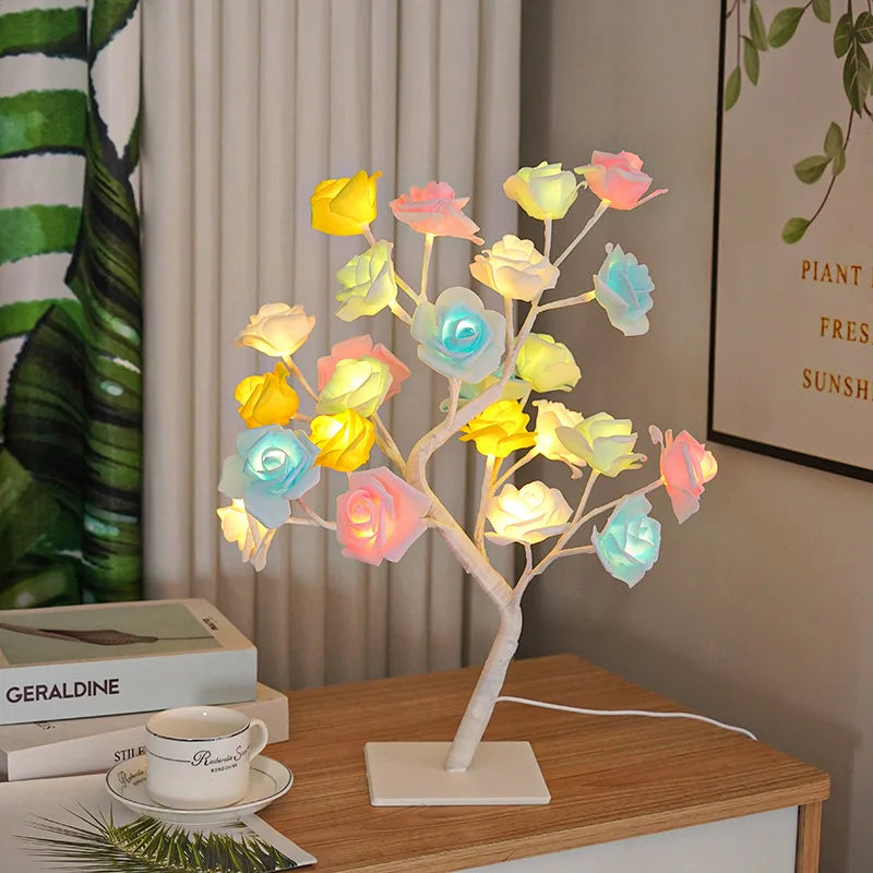 DecorBites™ LED Rose Tree Lamp, USB Powered Flower Night Light, Atmosphere Lighting for Holiday Parties Weddings Gift Lover Home Decor