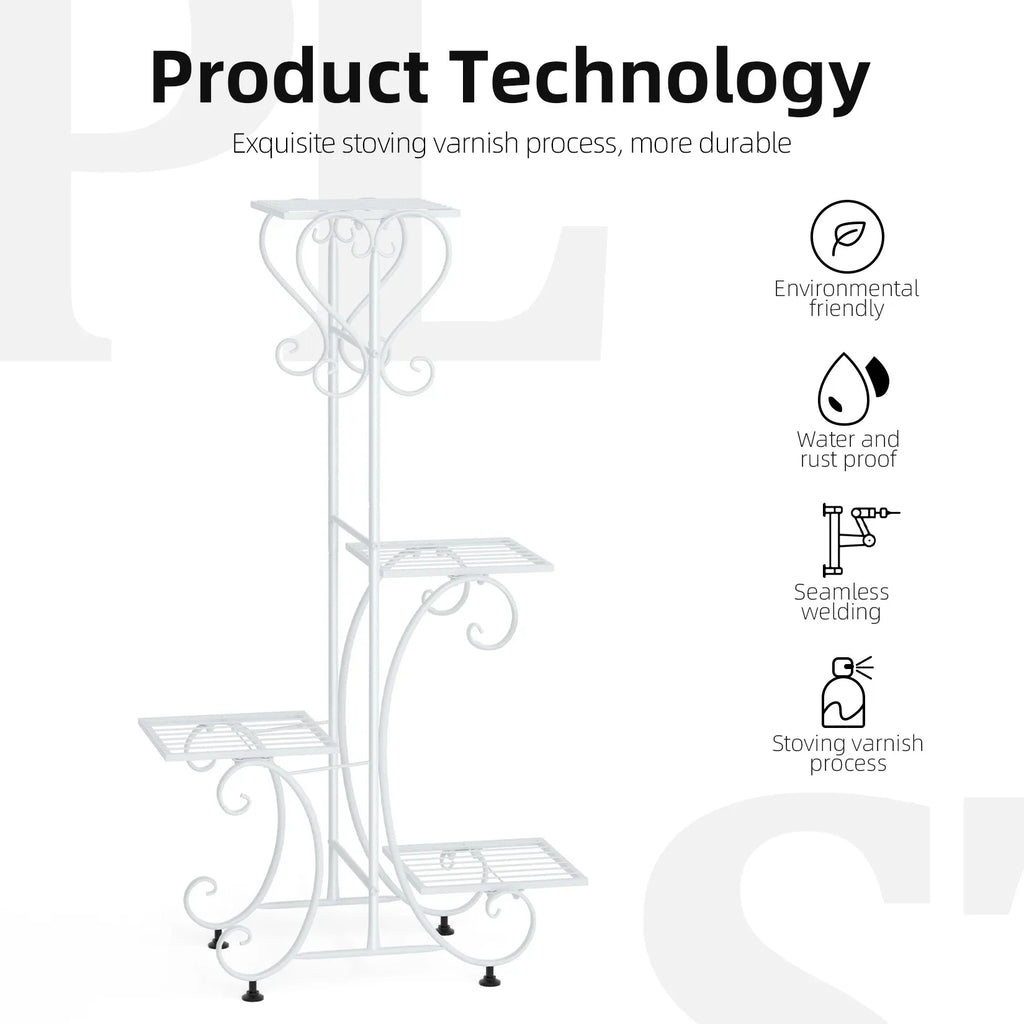 DecorBites™ Metal Plant Stand for 4 Flower Pots