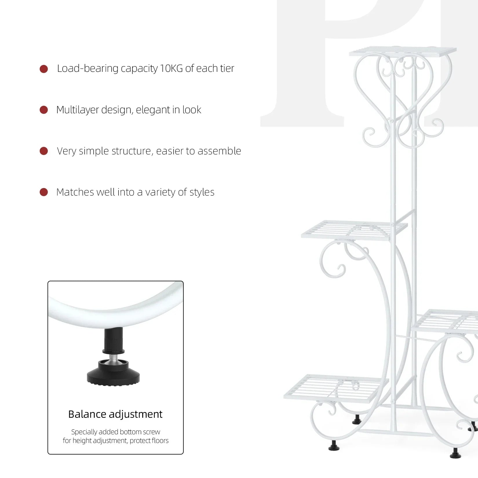 DecorBites™ Metal Plant Stand for 4 Flower Pots