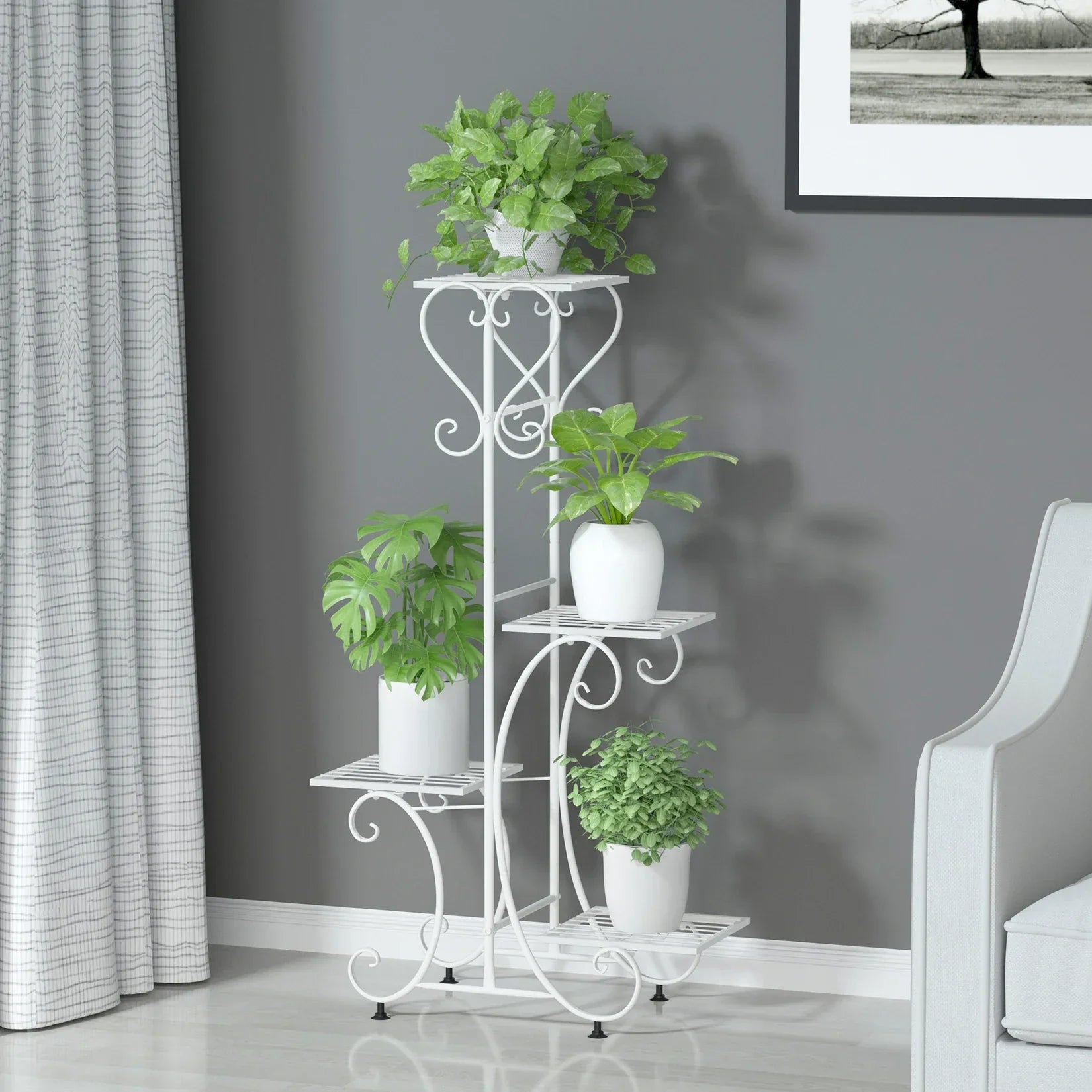 DecorBites™ Metal Plant Stand for 4 Flower Pots