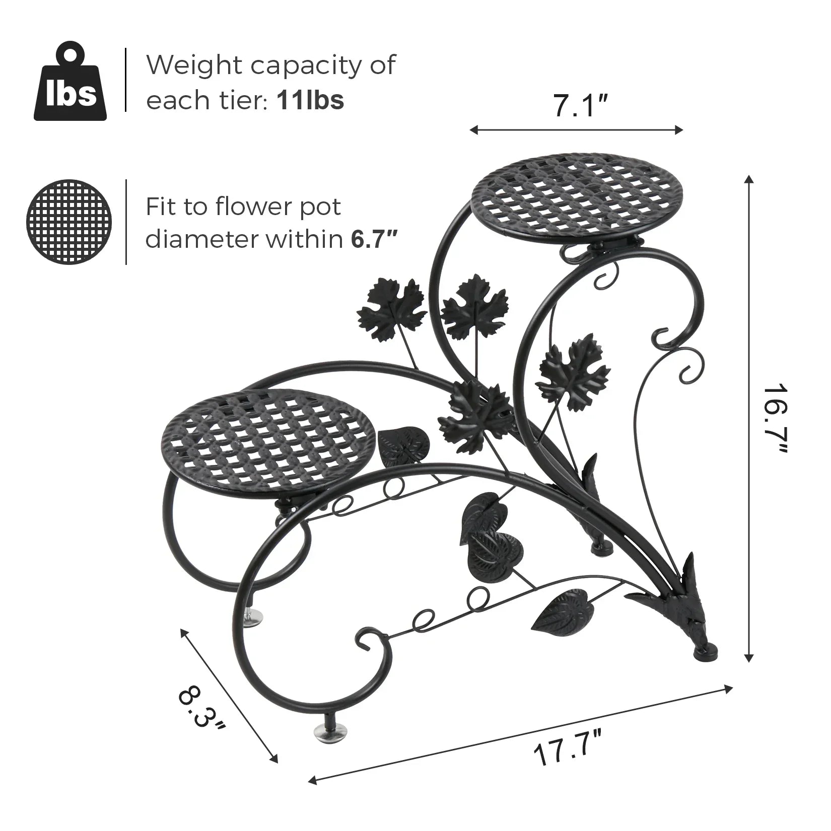 DecorBites™ Metal Plant Stand Set for 4 Potted Flowers