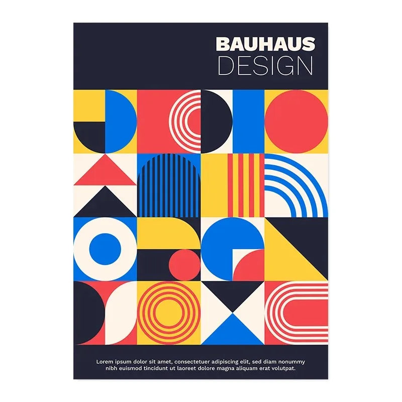 DecorBites™ Minimalist Black and White Bauhaus Canvas Print