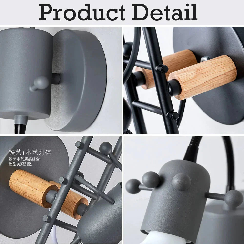 DecorBites™ Modern Creative Minimalism Metal Robot Ants Lamps for Kids Baby Living room