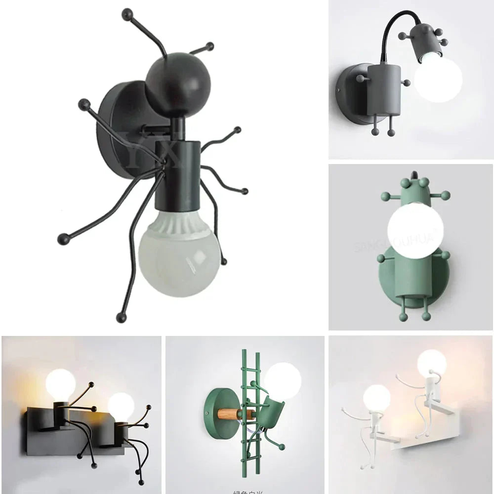 DecorBites™ Modern Creative Minimalism Metal Robot Ants Lamps for Kids Baby Living room