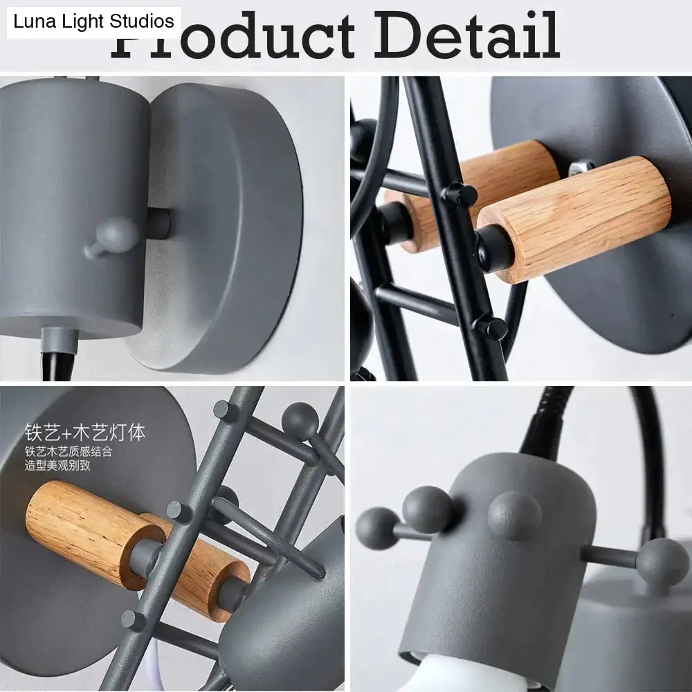 DecorBites™ Modern Creative Minimalism Metal Robot Ants Lamps for Kids Baby Living room