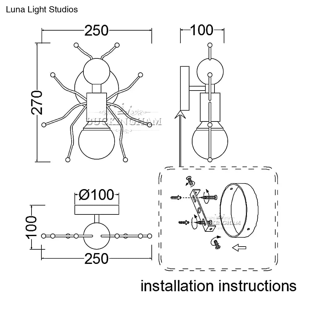 DecorBites™ Modern Creative Minimalism Metal Robot Ants Lamps for Kids Baby Living room