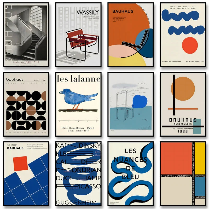 DecorBites™ Modern Geometric Bauhaus Exhibition Posters