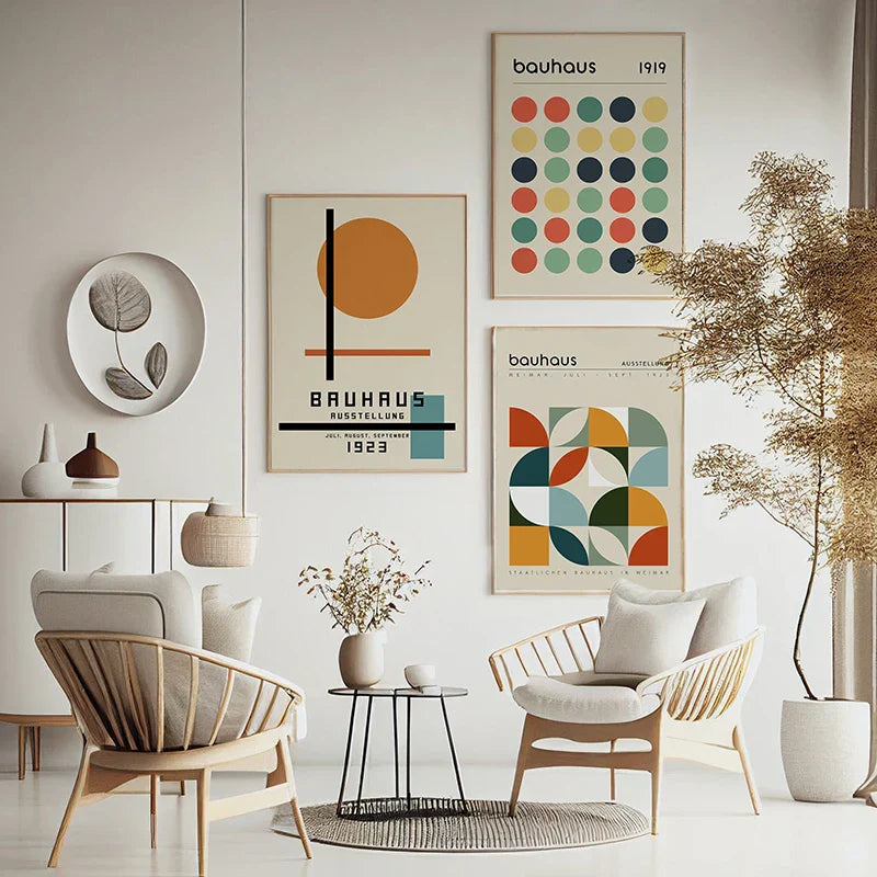 DecorBites™ Modern Geometric Bauhaus Exhibition Posters