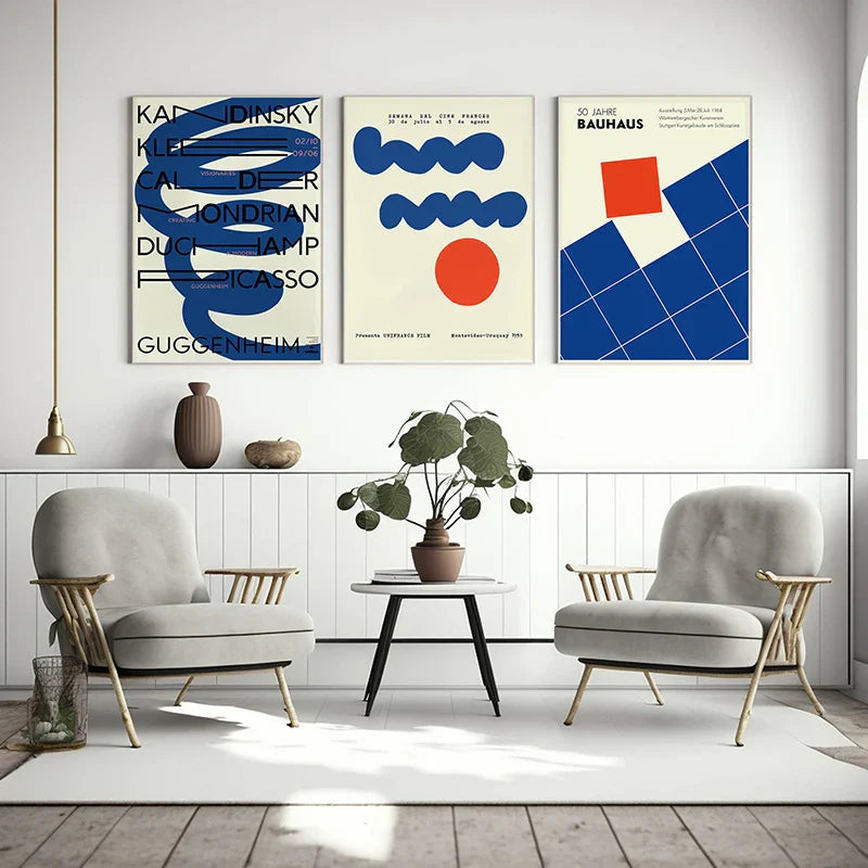 DecorBites™ Modern Geometric Bauhaus Exhibition Posters