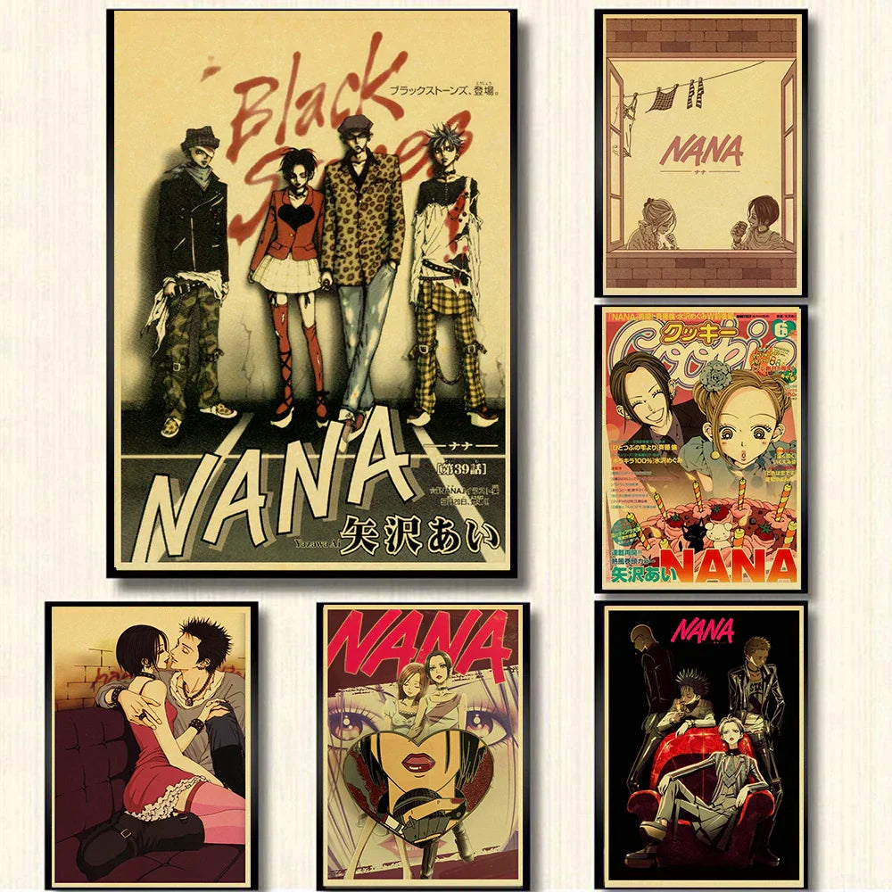 DecorBites™ NANA Anime Poster Set – Retro Style