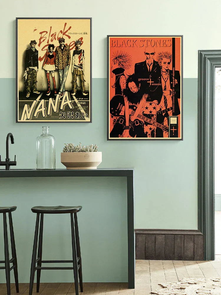 DecorBites™ NANA Anime Poster Set – Retro Style