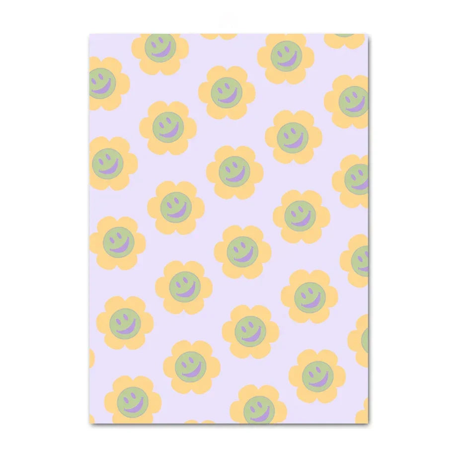 DecorBites™ Pastel Wall Art Poster Print - Abstract Danish Flower