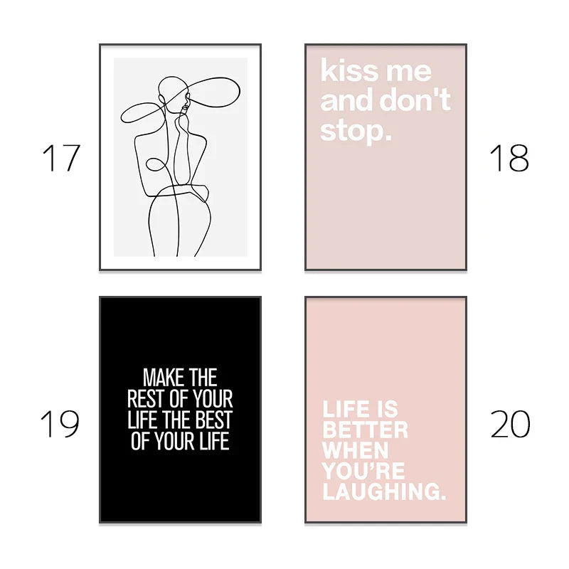 DecorBites™ Pink Aesthetic Wall Art Posters - Modern Decor