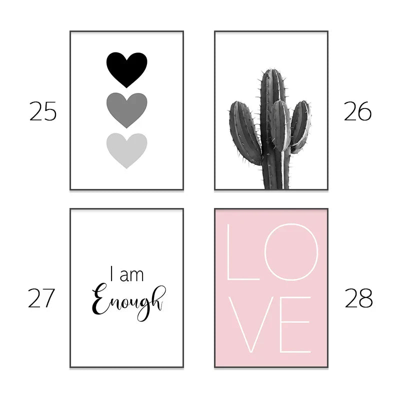 DecorBites™ Pink Aesthetic Wall Art Posters - Modern Decor