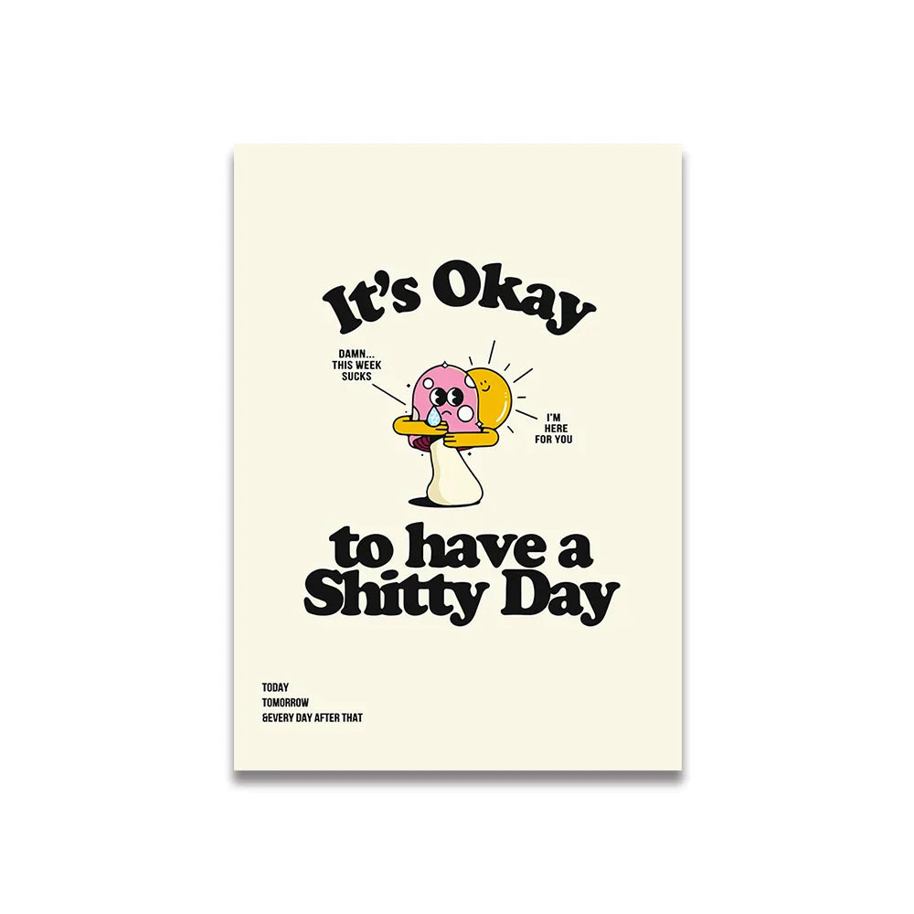 DecorBites™ Pink Cartoon Print Canvas Wall Art