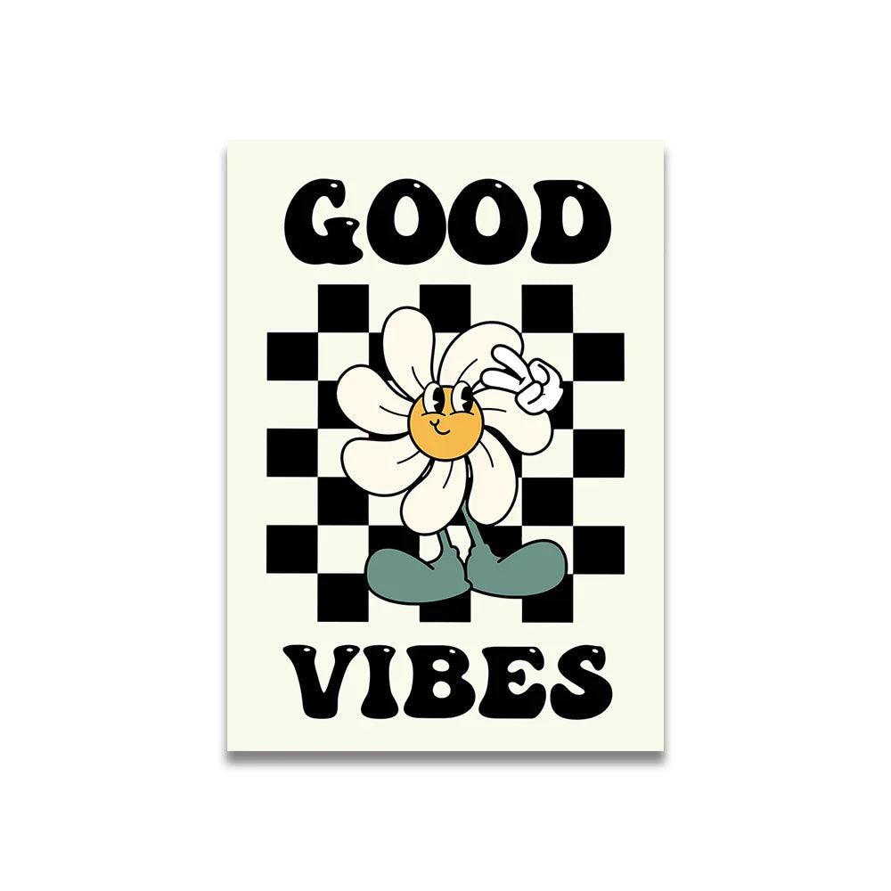 DecorBites™ Pink Cartoon Print Canvas Wall Art