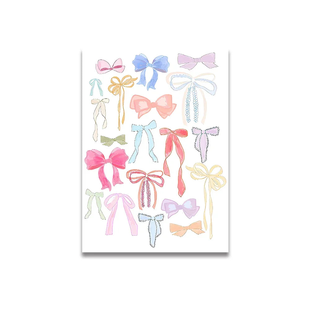 DecorBites™ Pink Cartoon Print Canvas Wall Art