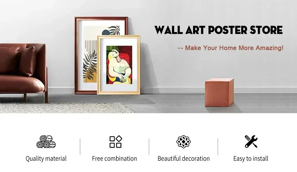 DecorBites™ Pink Cartoon Print Canvas Wall Art