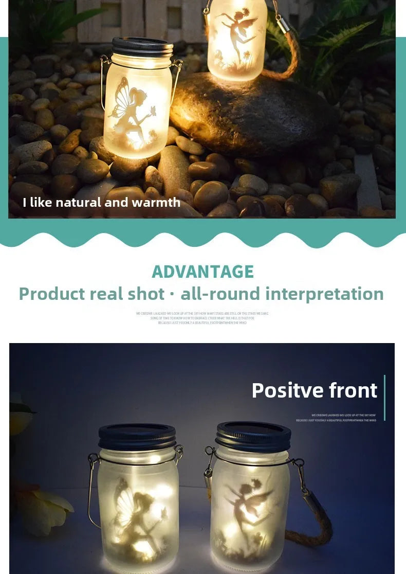 DecorBites™ Solar Mason Jar Fairy Lights for Garden Decoration
