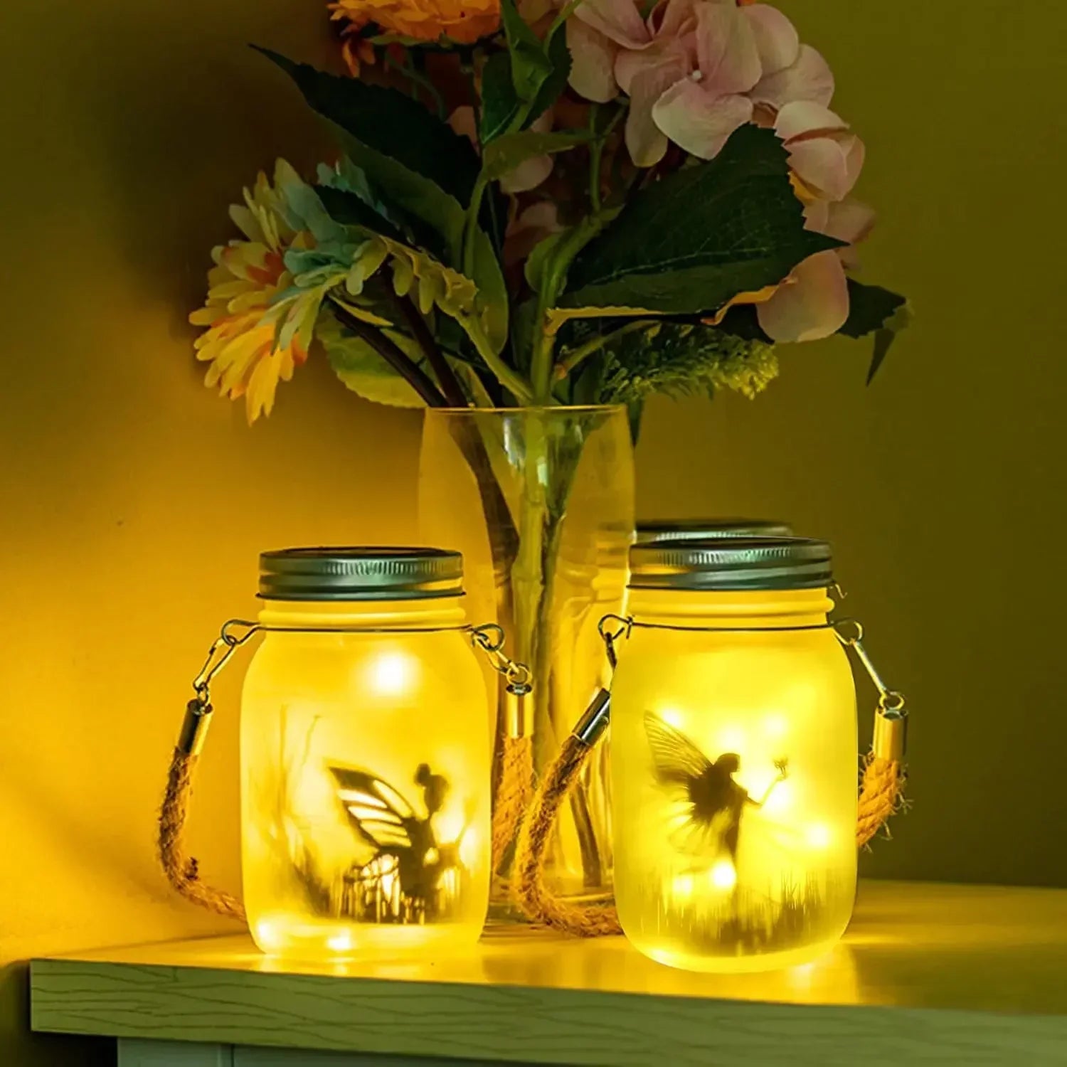 DecorBites™ Solar Mason Jar Fairy Lights for Garden Decoration