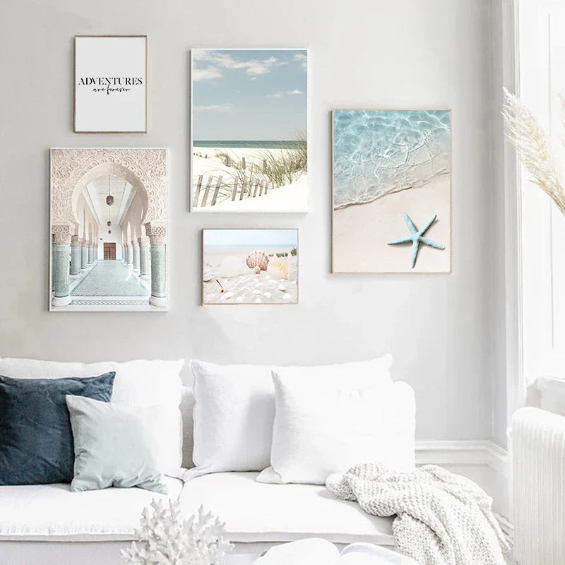 DecorBites™ Summer Beach Seashell Canvas Wall Art