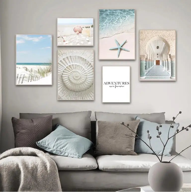 DecorBites™ Summer Beach Seashell Canvas Wall Art