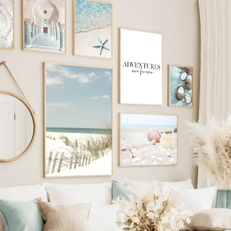 DecorBites™ Summer Beach Seashell Canvas Wall Art